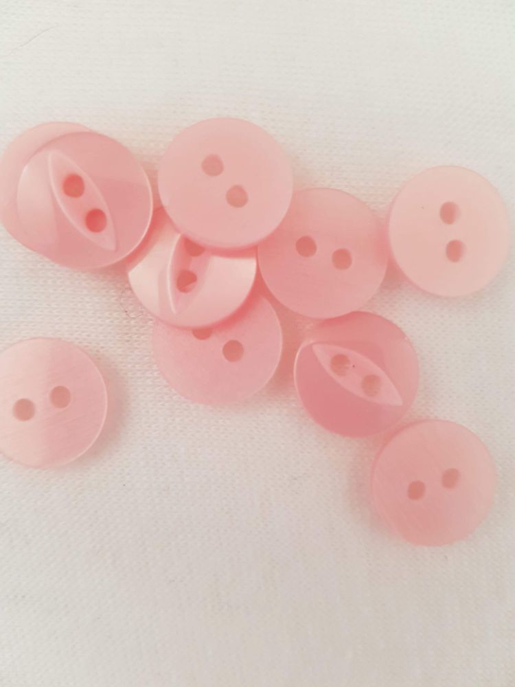 Pink Fisheye Button 14mm (Pack of 15)