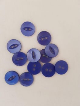 Royal Blue Fisheye Button 14mm (Pack of 12)