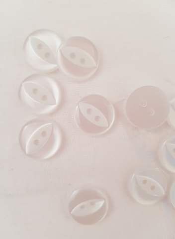 White Fisheye Button 14mm (Pack of 15)