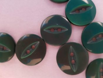 Forrest Green Fisheye Button 14mm (Pack of 12)