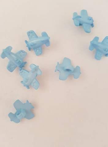 Blue Plane Button 14mm (Pack of 8) 