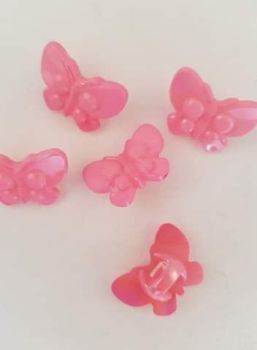 Pink Butterfly Button 22mm (Pack of 8)