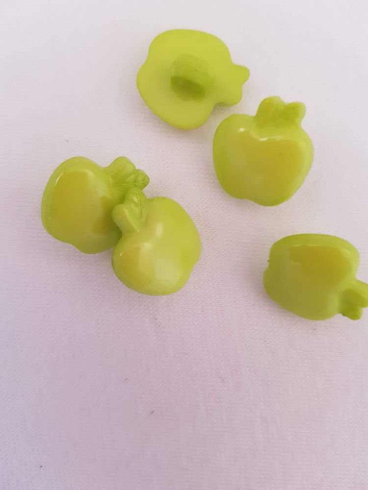 Green Apple Button 16mm (Pack of 10)