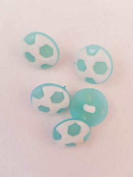 Turquoise Football Button 17mm (Pack of 10)