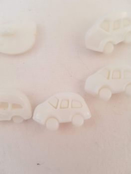 White (off white) Car Buttons 17mm (Pack of 10)