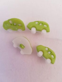 Lime Green Car Button 17mm (Pack of 10)