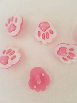 Pink Paw Button 20mm (Pack of 8) 