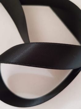 Black Double Satin Ribbon 25mm (2 metre pack) 