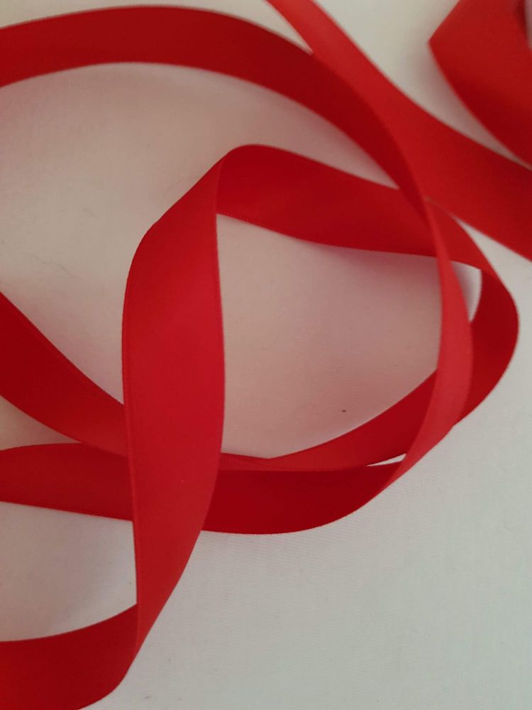 Red Double Satin Ribbon 10mm (per metre) 