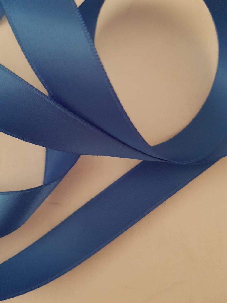 Mid Blue Double Satin Ribbon 3mm (per metre) 