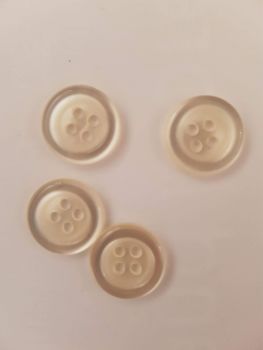Cream Button 13mm  (Pack of 10) 