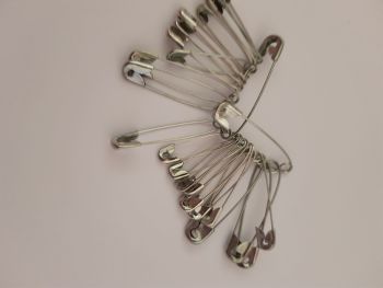 Safety Pins x 36 (3 sizes) Silver Colour