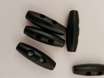 Black Wooden Toggle - 35mm (Pack of 3)