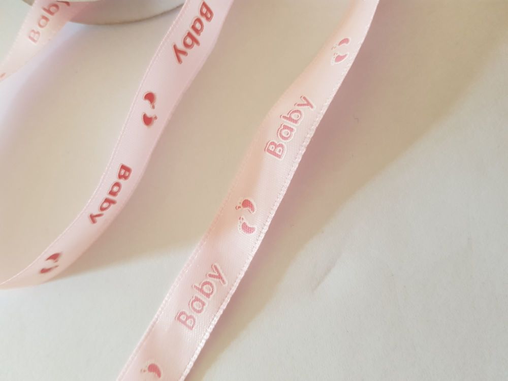 Pink Baby 👣 Ribbon 12mm Last piece 95cm