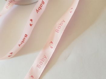 Pink Baby ðŸ‘£ Ribbon 12mm  (2 metre pack)
