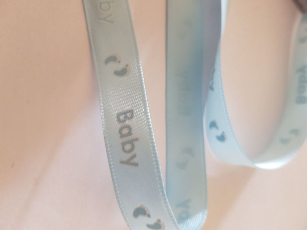 Blue Baby 👣 Ribbon 12mm (per metre)