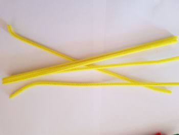 Yellow Chenille Sticks x12 