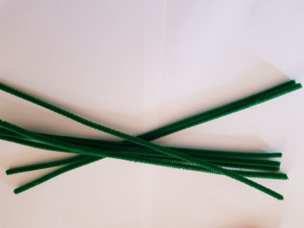 Green Chenille Sticks x12 