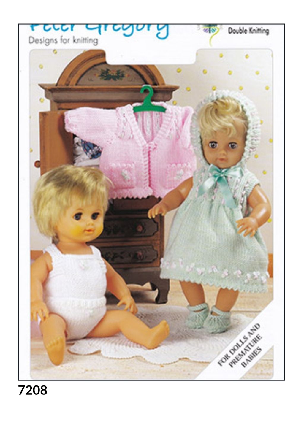 Doll and Premature Baby Knitting Pattern Dress,Cardigan PG7208