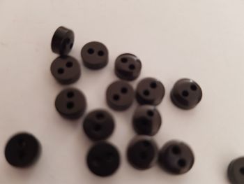 Black Button 6mm (Pack of 15)