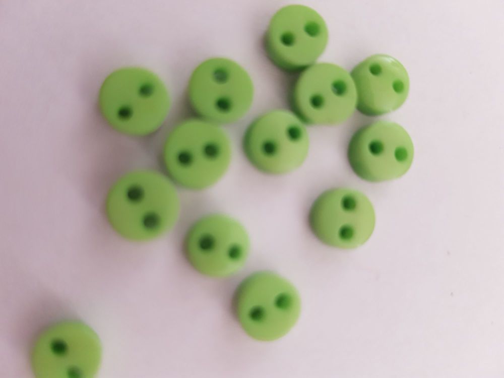 Green Button 6mm (Pack of 15)