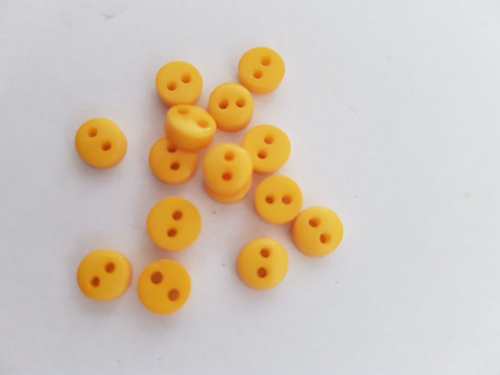 Yellow (Darker)Button 6mm (Pack of 15)