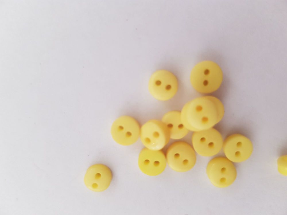 Yellow Buttons 6mm (Pack of 15)