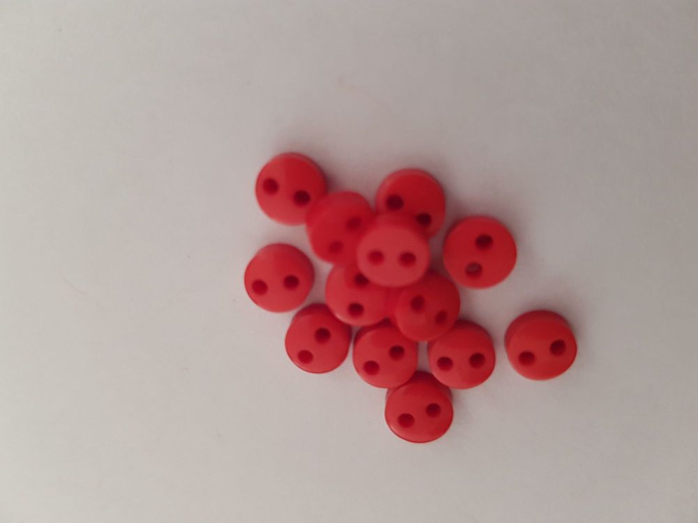 Red Buttons 6mm (Pack of 15)
