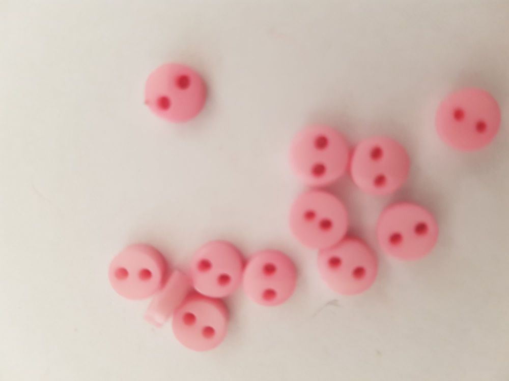Pale Pink  Buttons 6mm (Pack of 15)