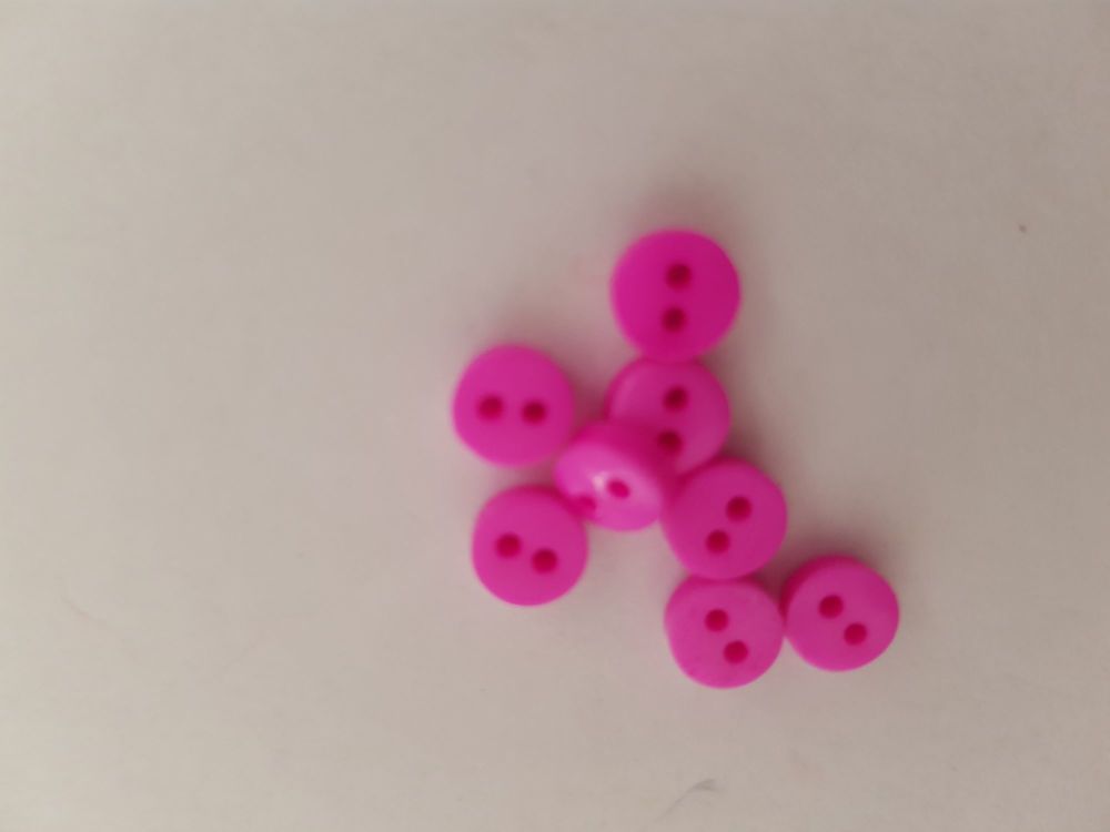 Cerise Buttons 6mm (Pack of 15)