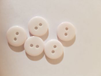 White  Button 12mm (Pack of 12)