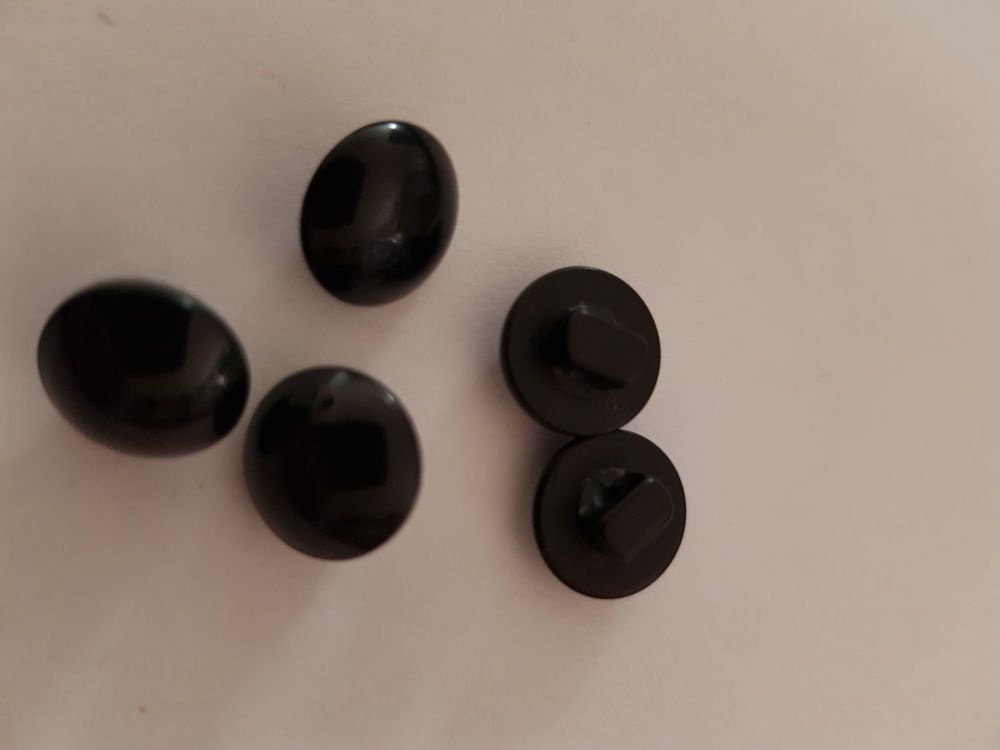Black Shank Buttons 10mm (Pack of 15)