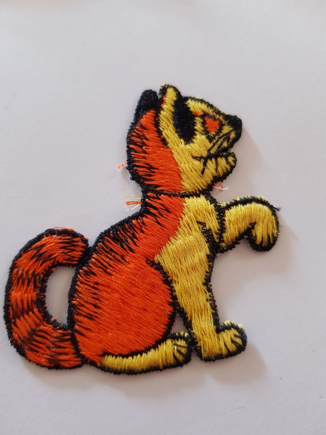  Cat Motif  60x58mm Orange Yellow