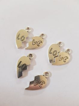 Heart  Charms (Pack of 6 /3 x 2 pieces) CH11