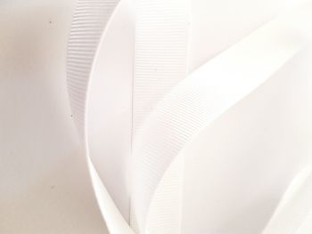 White Grosgrain Ribbon 15mm ( per metre)