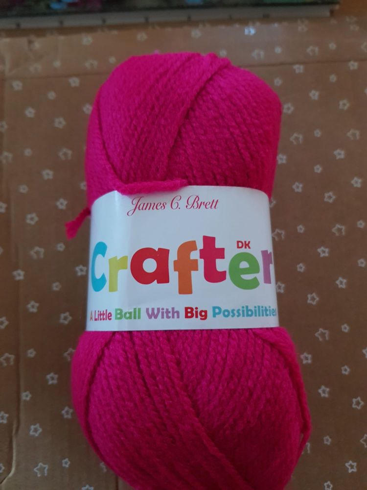 James C Brett Yarn / Wool Crafter DK 50g - Cerise CT08