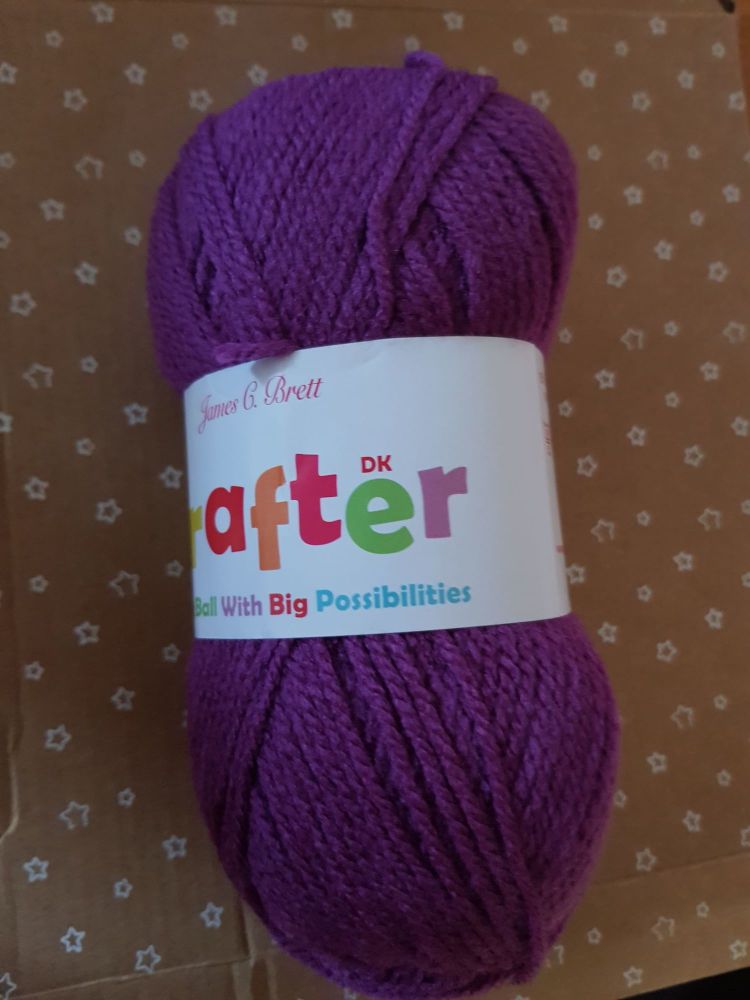 James C Brett Yarn / Wool Crafter DK 50g - Purple CT20