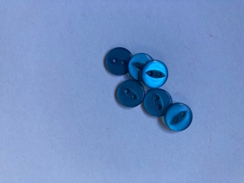 Turquoise (Dark) Fisheye Button 11mm (Pack of 18)