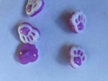 Lilac Paw Button 13mm (Pack of 10)