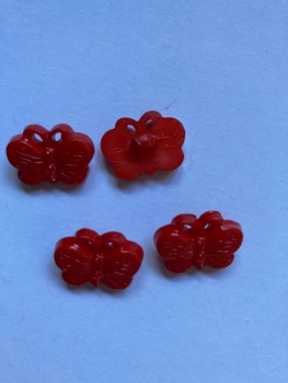 Red Butterfly Button 18mm (pack of 10)