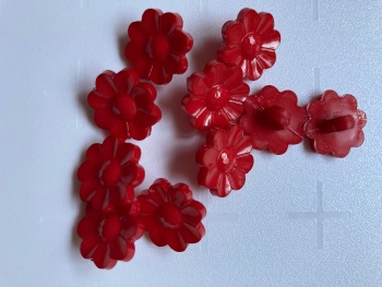 3/8 Red Flower Buttons