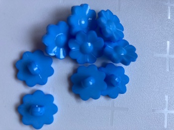 Blue Flower Button 17mm (Pack of 12)