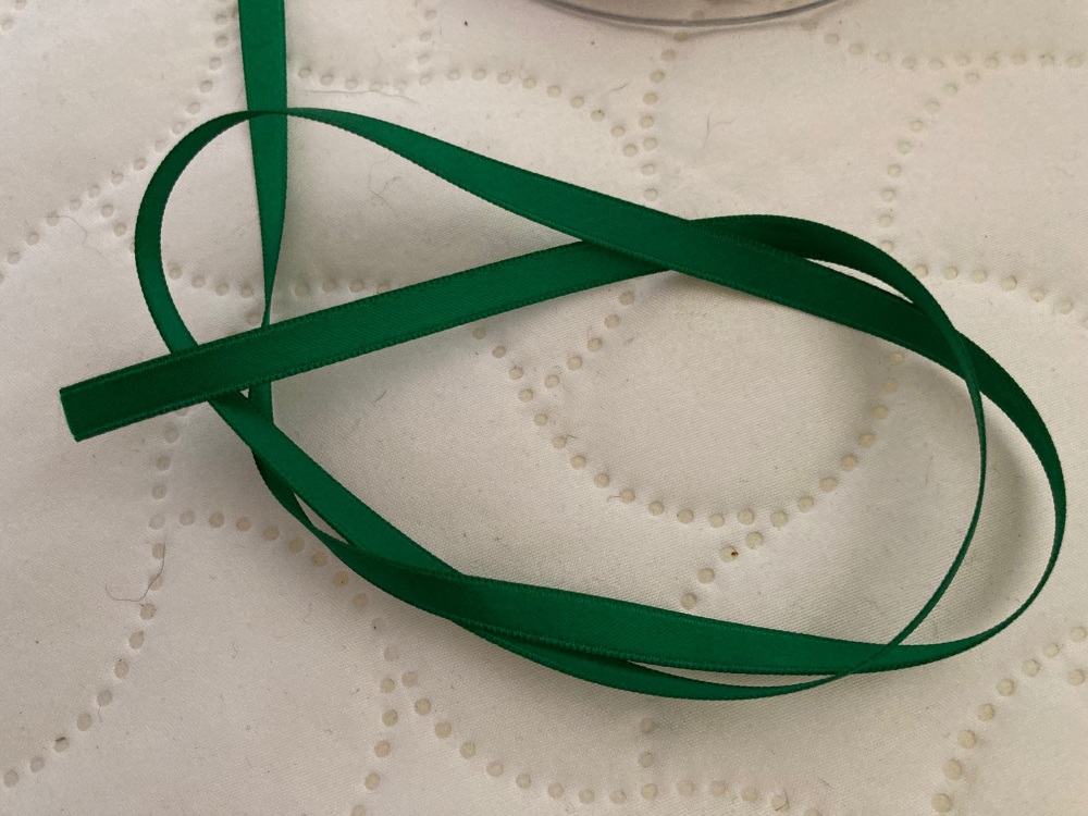 Green (Emerald) Double Satin Ribbon 3mm (per metre) 