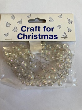Beads on Wire Trim/ Embellishment - Clear 2.5metres