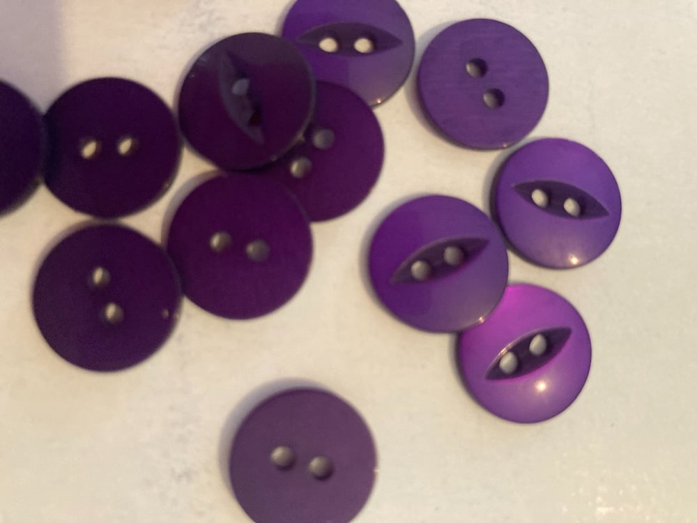 Purple Fisheye Button 14mm (Pack of 15) 