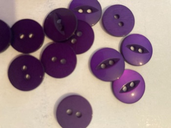 Purple Fisheye Button 14mm (Pack of 12)