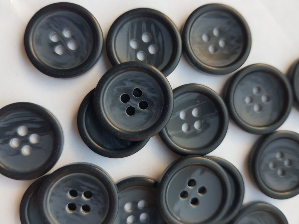 Black/Grey Button 19mm (Pack of 10) MN01