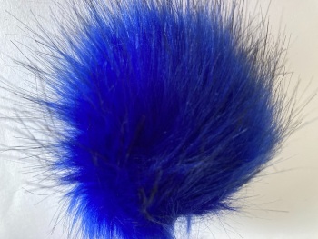 Blue / Royal Fluffy Pom Pom- Suitable for Hats .Elastic hoop to attach (Each)