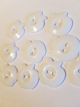 Apple Buttons - White 22mm (Pack of  10)