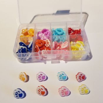 Box Set - Paw Buttons as shown - 10 of each (80 buttons)